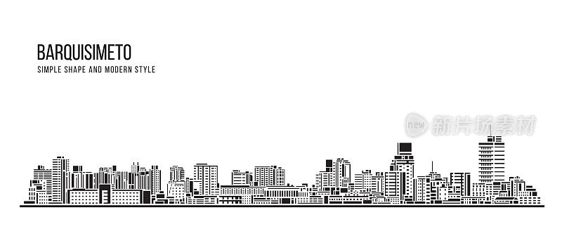 简单造型与现代风格的艺术矢量设计——巴基西梅托城市