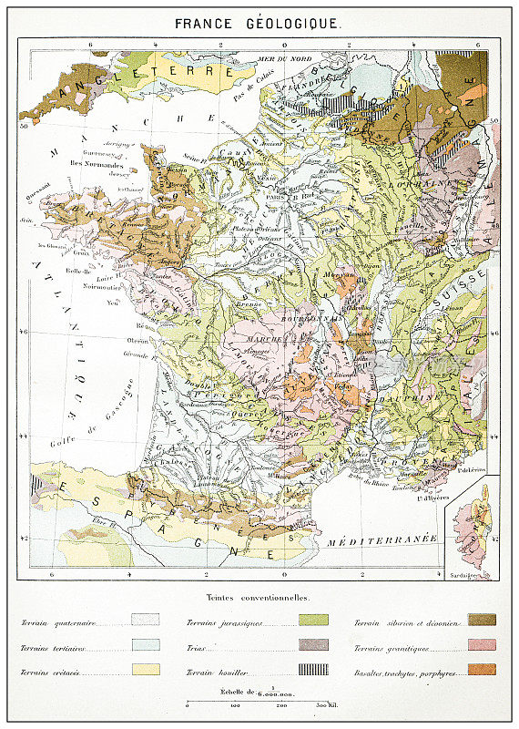 法国古代地质地图