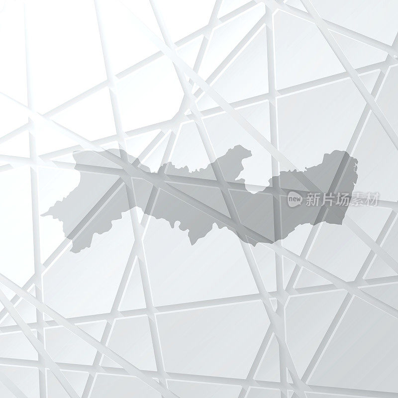 伯南布哥地图与网状网络在白色背景