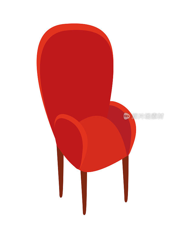 矢量红色扶手椅插图