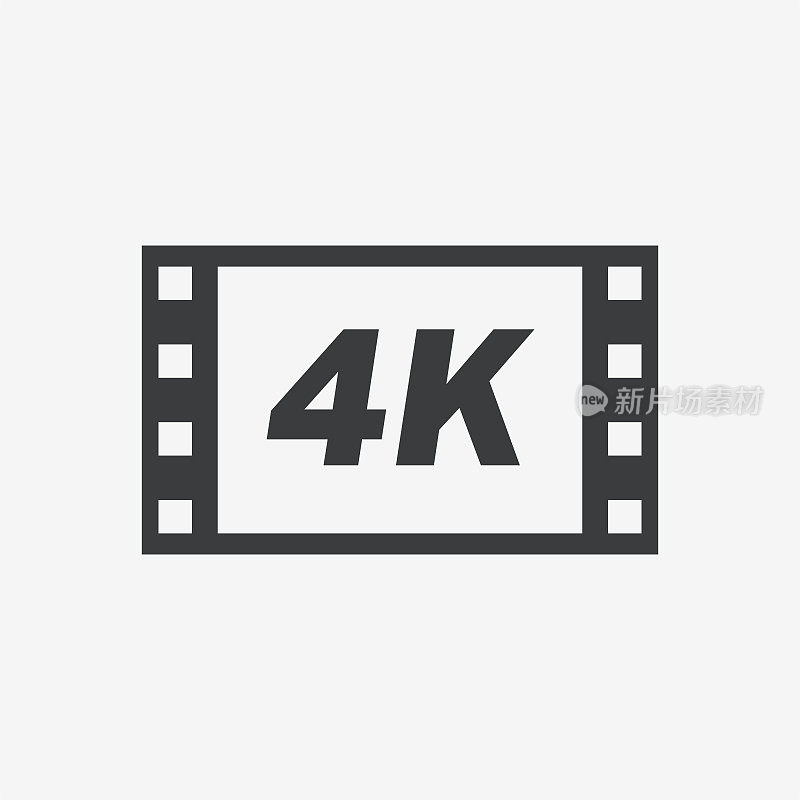 4K电影平面矢量图标