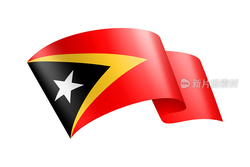 东帝汶国旗缎带。东帝汶国旗。矢量股票插图
