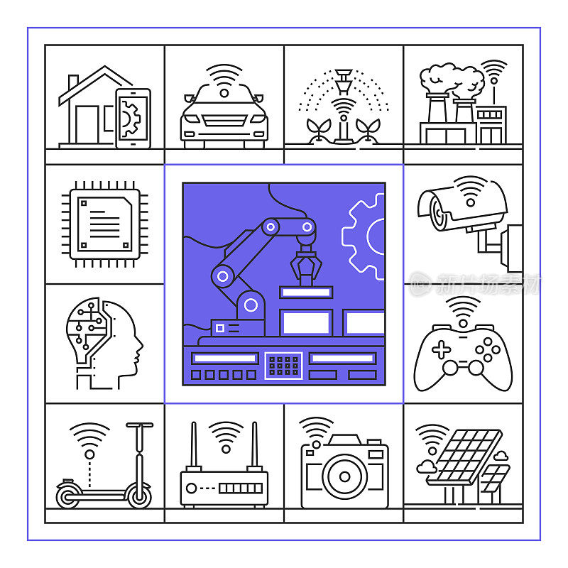 物联网横幅线图标集设计