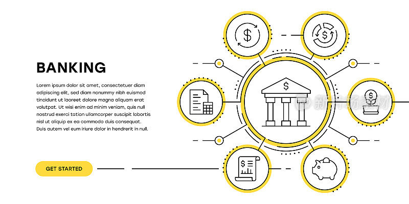 银行网页横幅与信息图表