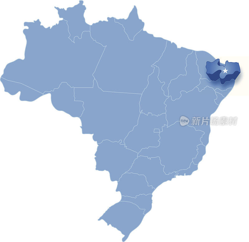 Paraiba是巴西的地图