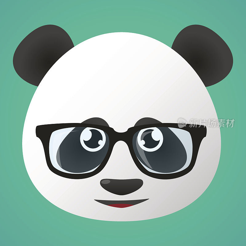 戴眼镜的熊猫化身