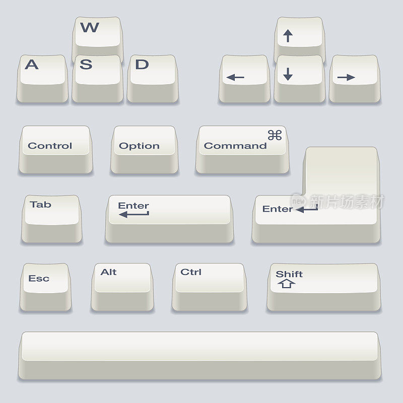 白色键盘按键