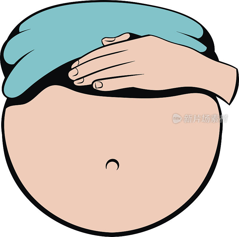 孕妇肚皮图标，卡通图标