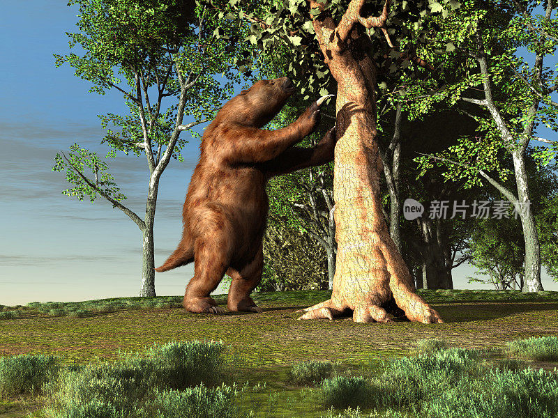 巨型树懒的3d插图