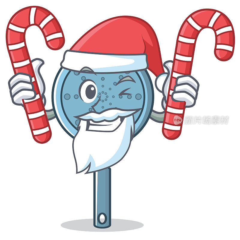 圣诞老人与糖果铲器皿人物卡通