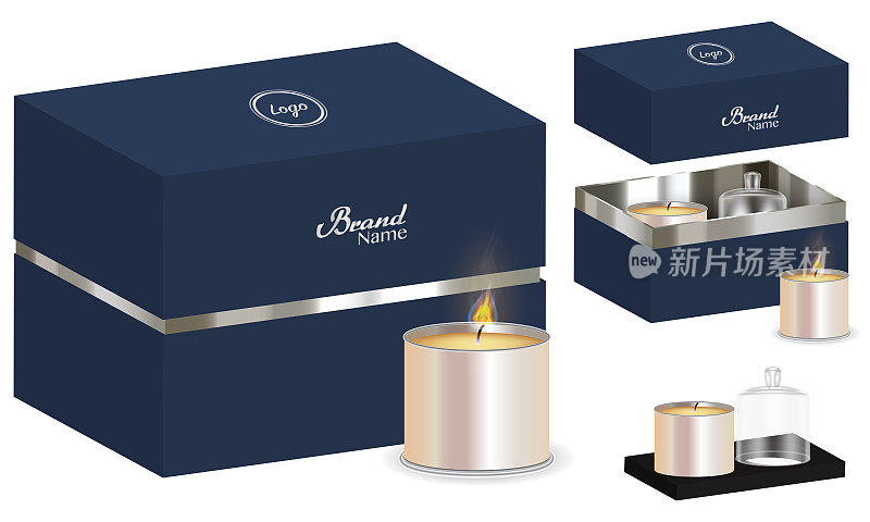 香薰蜡烛包装盒设计三维模型