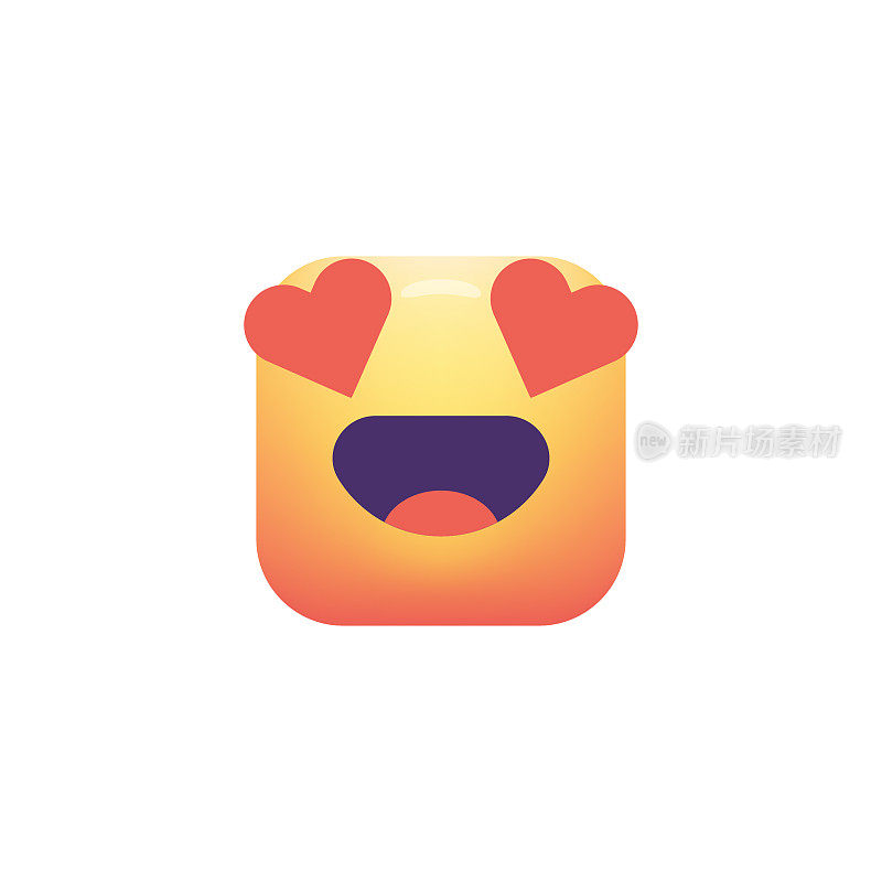 Emoticon设计立方体形状颜色渐变