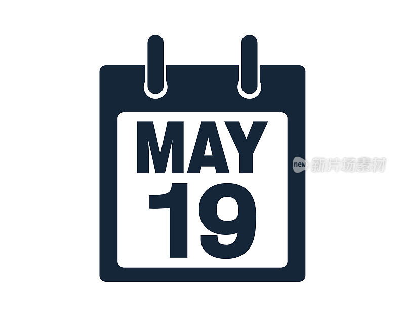 5月19日日历图标股票矢量插图