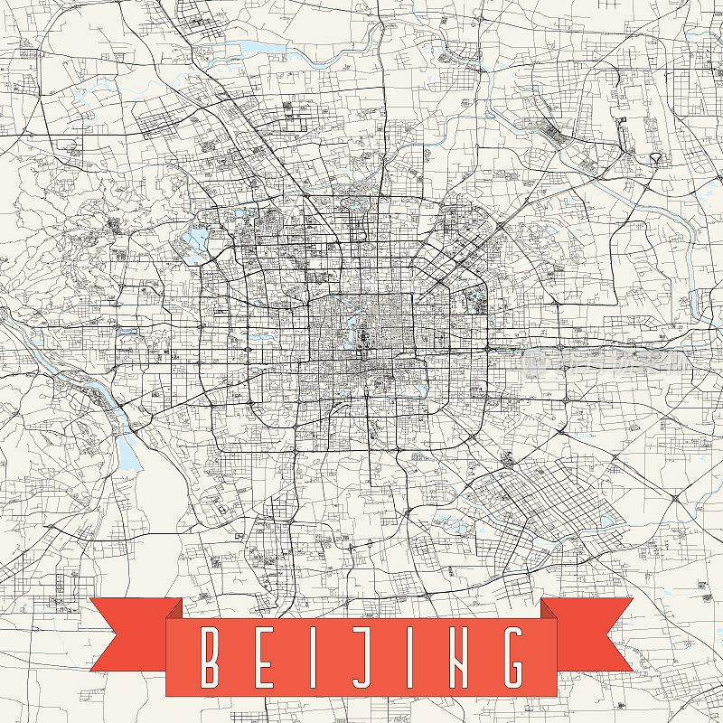北京，中国矢量地图