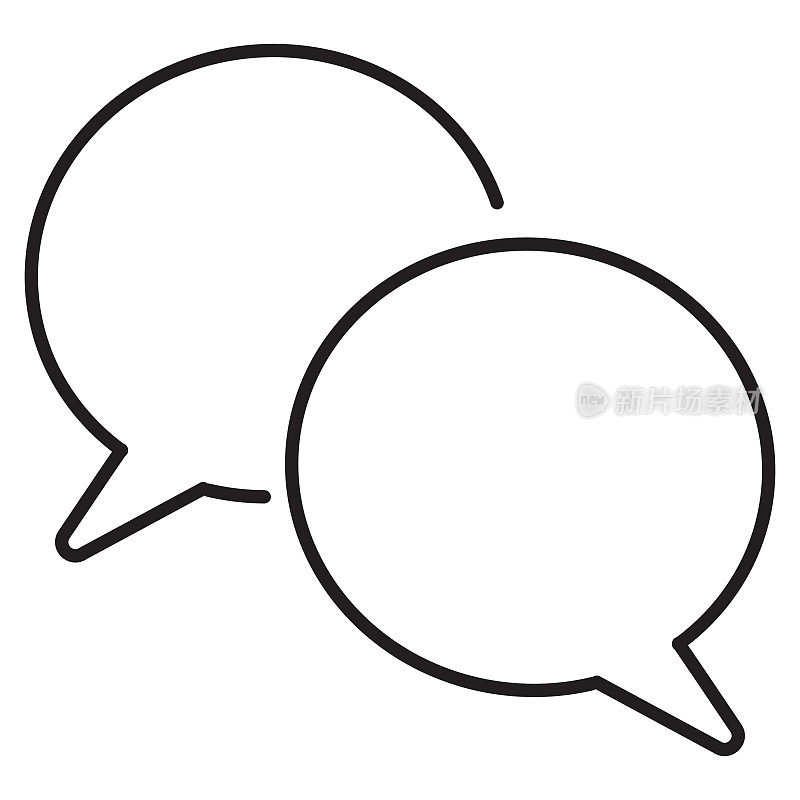 客户服务和联系信息圆形语音气泡细线图标可编辑笔画