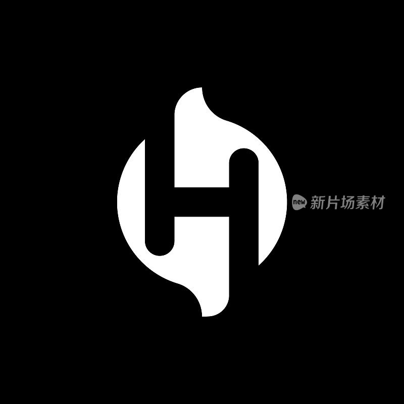 字母H实心标志