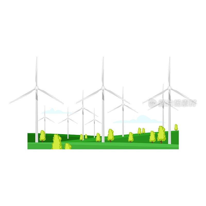 风能风车，风力涡轮机发电，能源