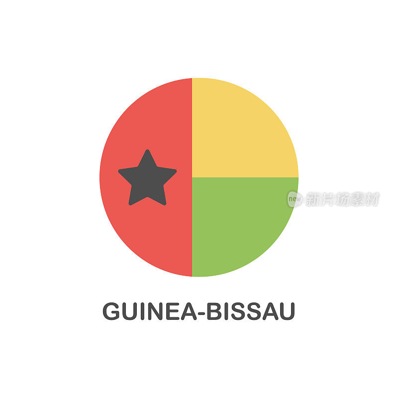 简单的国旗几内亚比绍-矢量圆平面图标