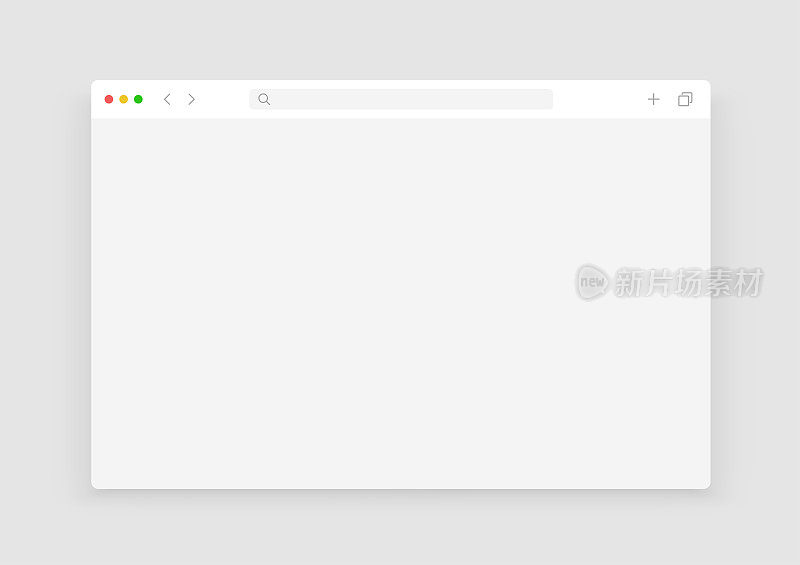 Web浏览器窗口模型。用户界面模板轻现代设计类似铬