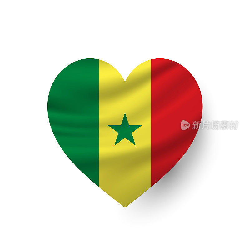 塞内加尔心旗。向量