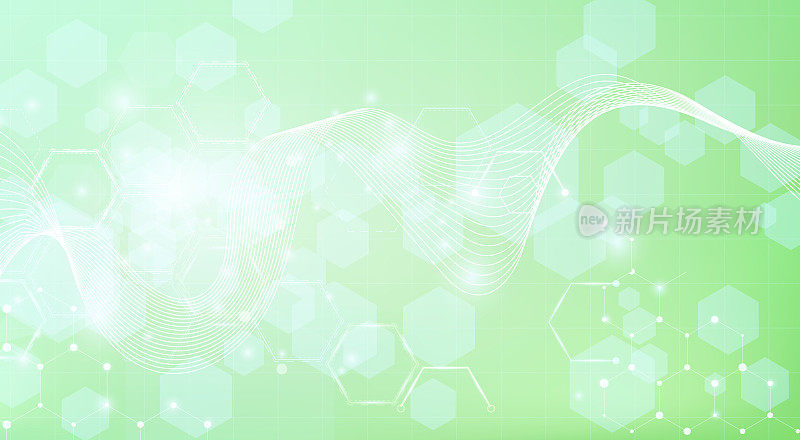 抽象的六角形几何形状和未来的技术矢量。保健科学医疗创新理念。