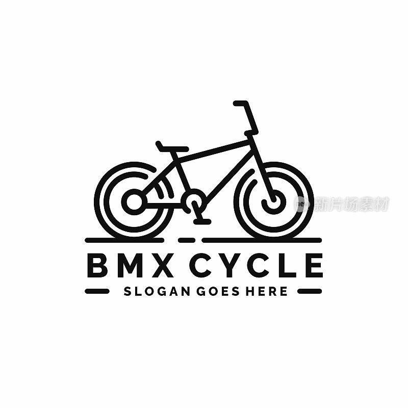 Bmx自行车标志设计矢量插图