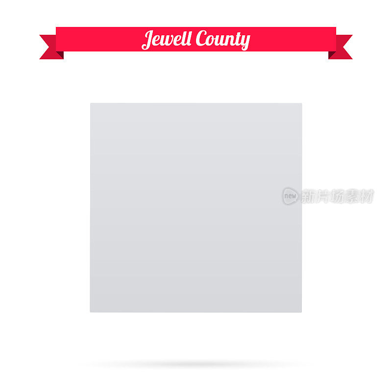 朱厄尔县，堪萨斯州。白底红旗地图