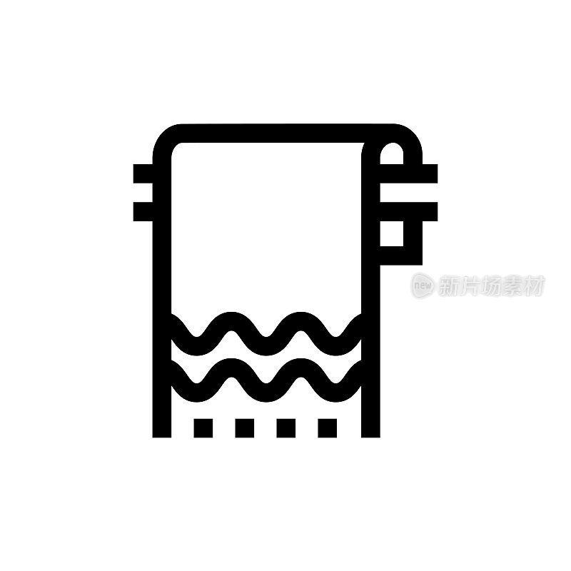 毛巾线图标,设计,像素完美,可编辑笔触。标志、标志、符号。清洁产品。