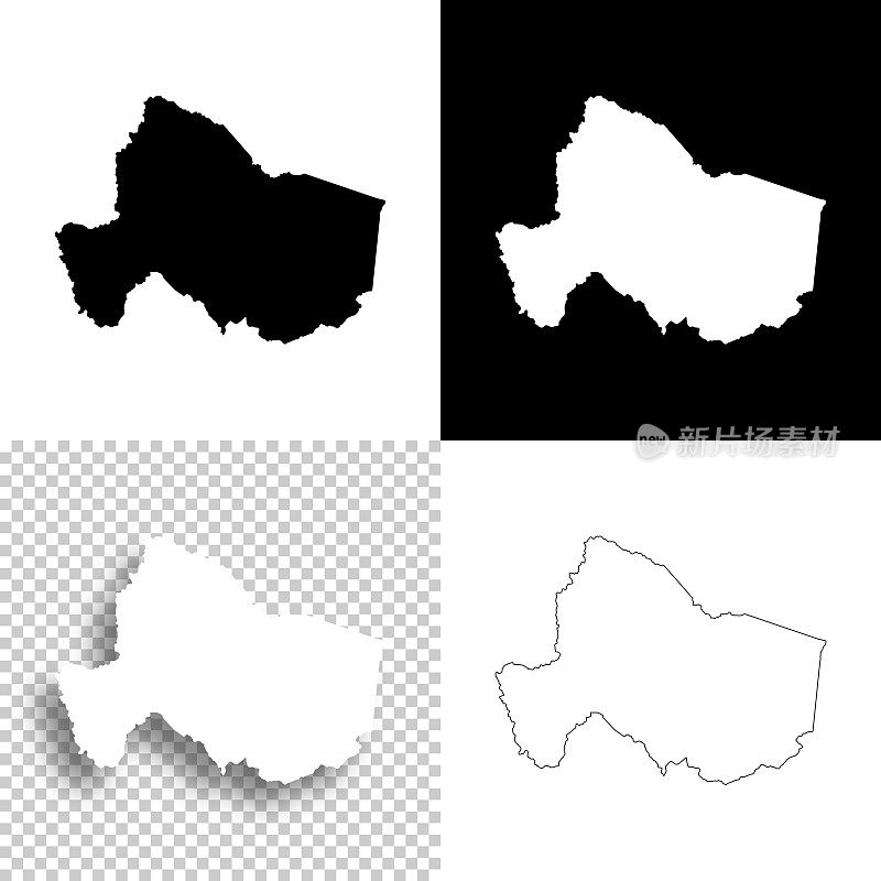 卡特县，肯塔基州。设计地图。空白，白色和黑色背景
