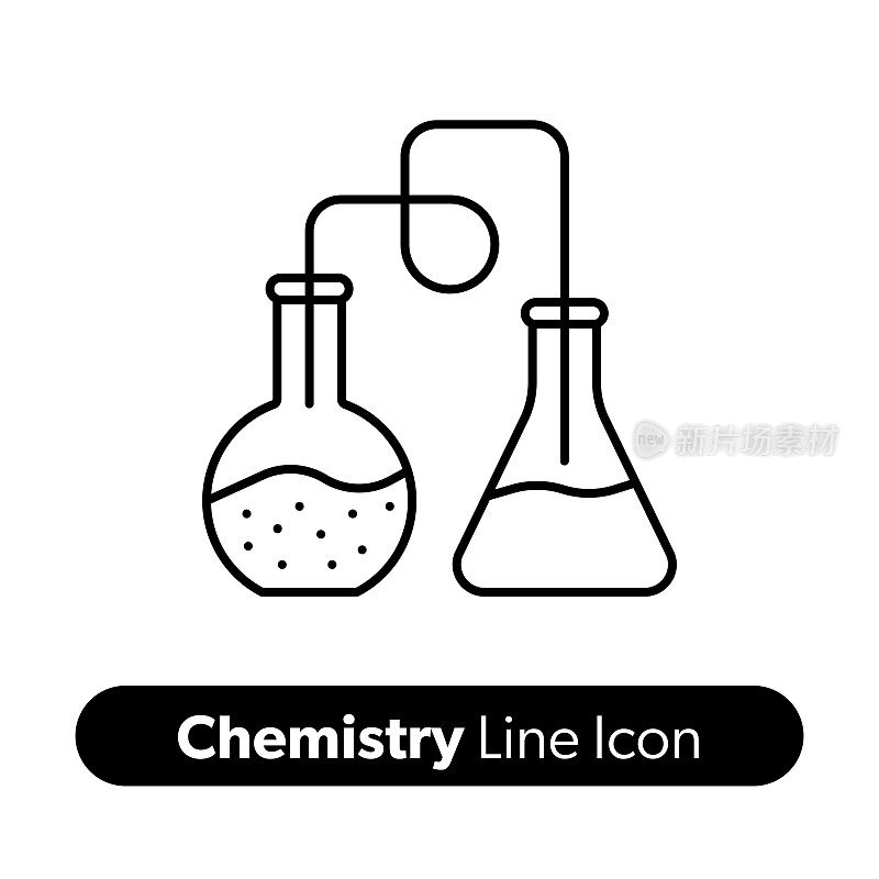 化学线图标。可编辑的描边矢量图标。