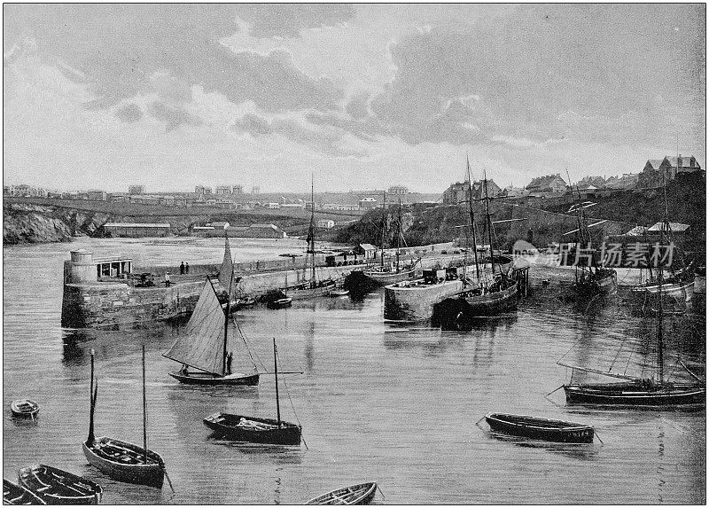 英格兰和威尔士的古老黑白照片:纽基港