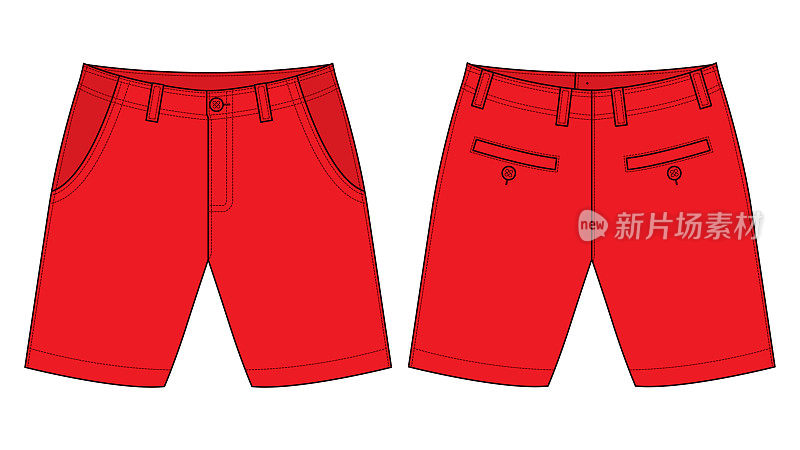 短红裤子矢量模板