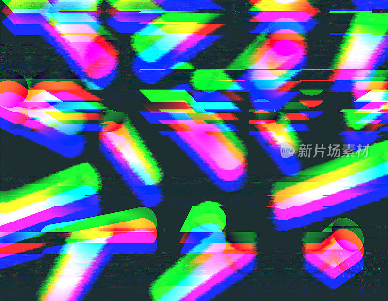 抽象数字增强glitch风格复古纹理背景