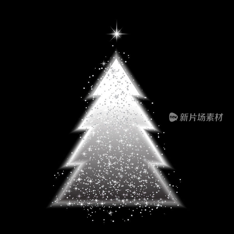 模板为新年或圣诞节项目。32、雪花飘飘，星星点点，圣诞树下新春。黑色背景