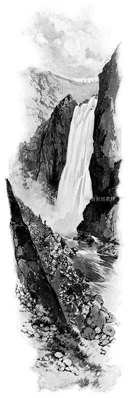 挪威松格峡湾内的纳罗伊峡湾瀑布――19世纪