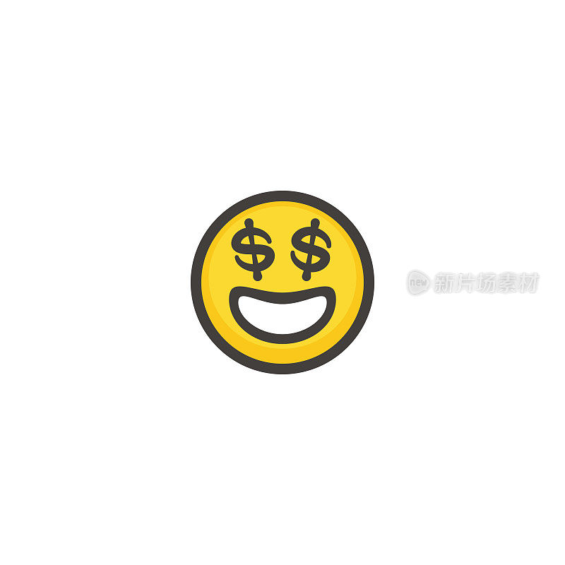 Emoticon平面设计轮廓线