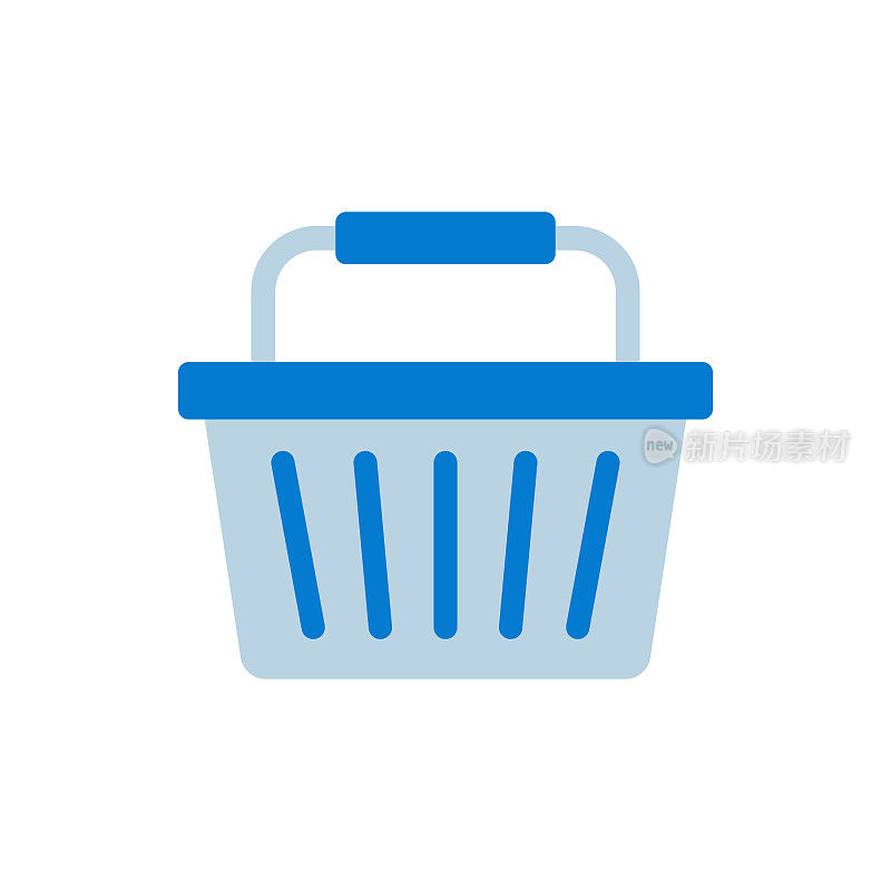 购物篮平面图标,矢量符号插图。