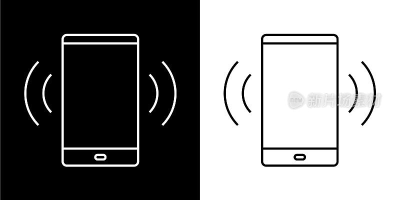 带有无线电波信号图标的手机