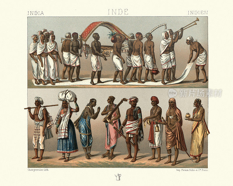 印度的时尚，低种姓，商人，僧侣，葬礼，妇女