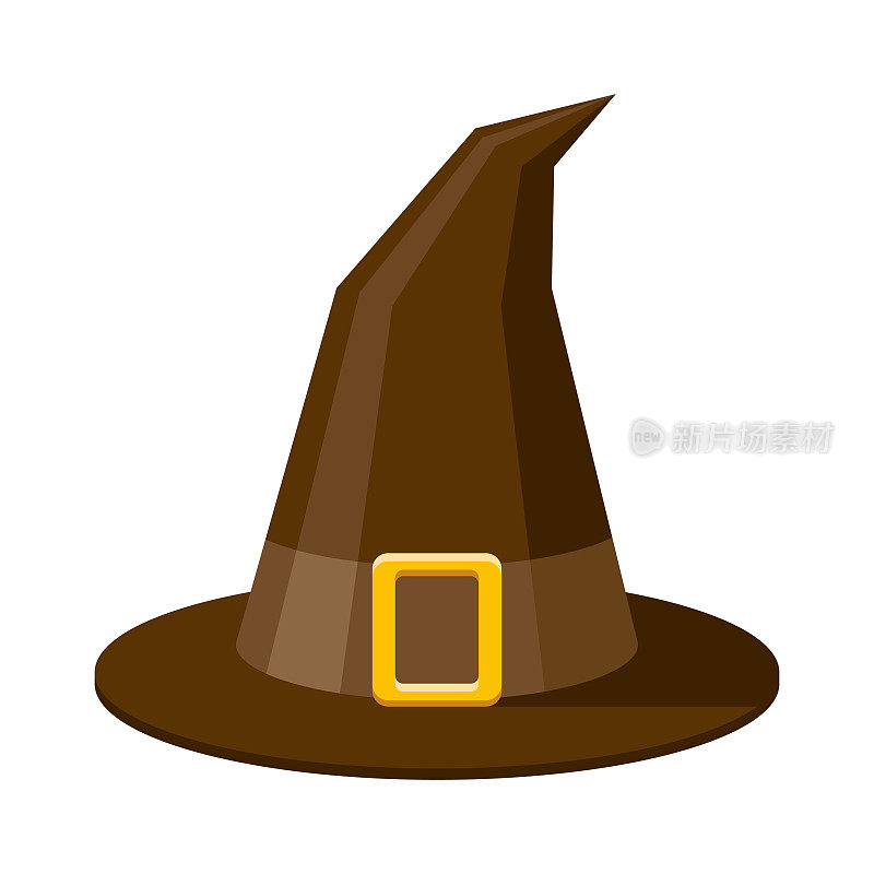 女巫的帽子图标在透明的背景