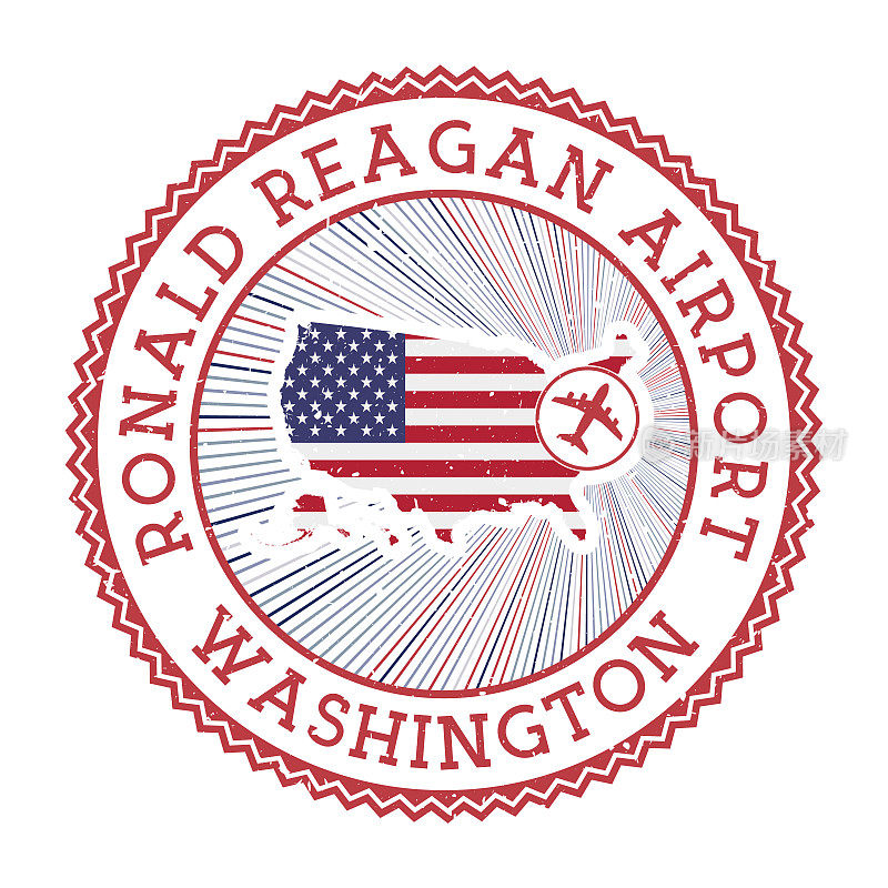 罗纳德·里根机场华盛顿邮票。