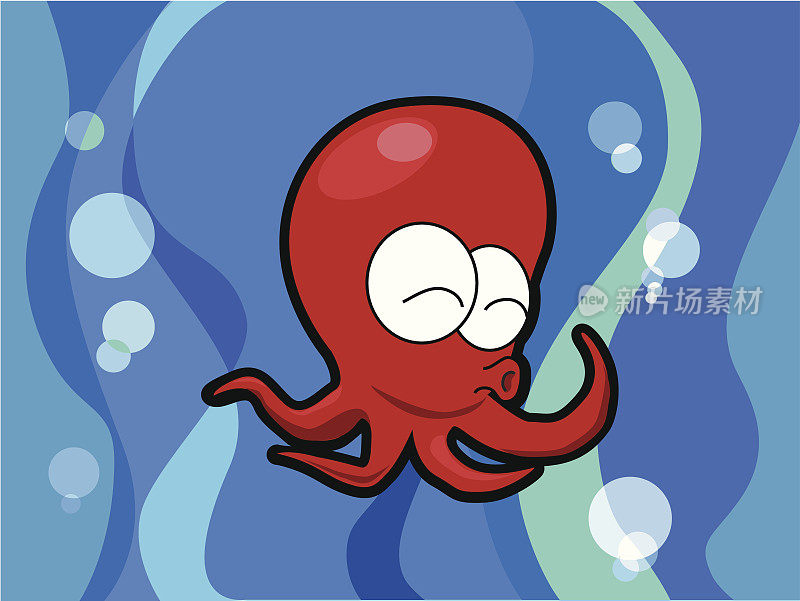 快乐的红色章鱼