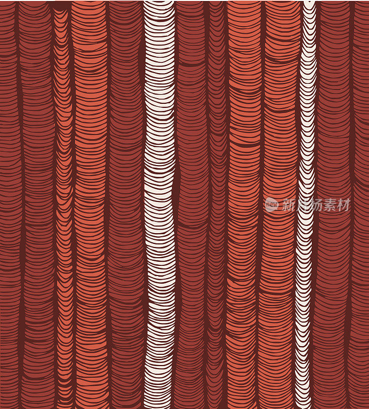 一排排的红色手绘垂直折叠