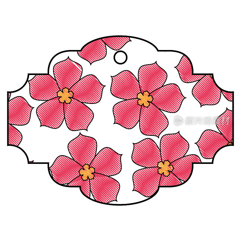 标签花樱花文化传统图案