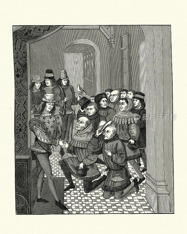 14世纪，根特的市民代表，反抗他们的领主，弗兰德斯伯爵路易二世
