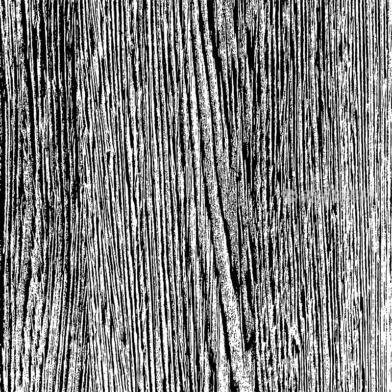 垂直的木质纹理。枯燥乏味的纹理。黑灰粗糙的图案。抽象的背景。矢量设计作品。变形的效果。裂缝。