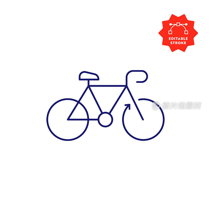 自行车线图标与可编辑的笔画