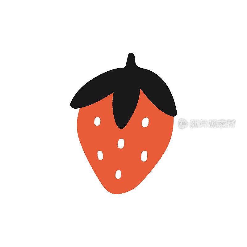 孤立的草莓插图