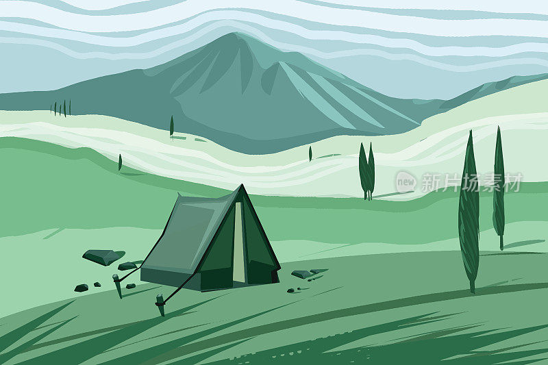 在大自然中露营的帐篷