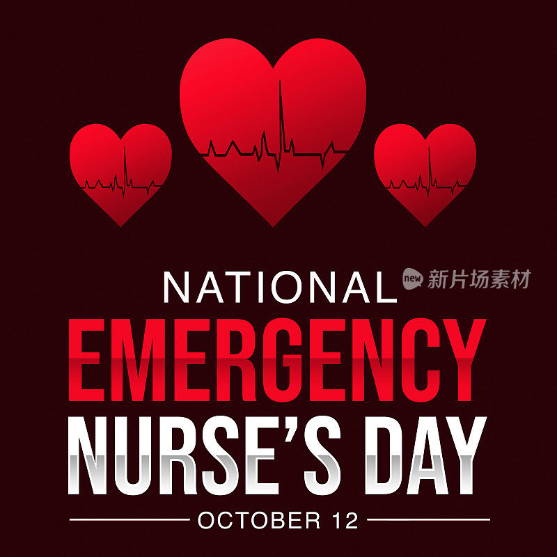 全国紧急护士日墙纸为红色。贺国庆护士，背景